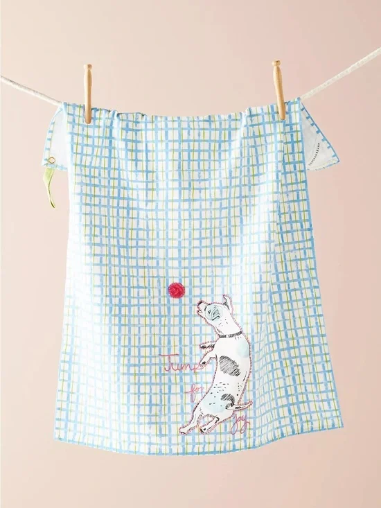 New🌟Anthropologie-Playful Pup Dish Towel