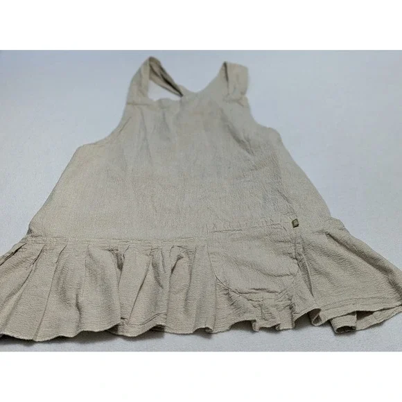 RAINE & HUMBLE Pinafore Apron Brown Taupe Tan Beige Cross Back Modest Baking