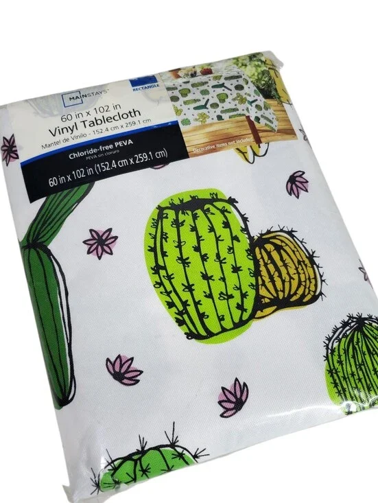 Cactus Mainstays Vinyl Tablecloth Western Cowboy 60