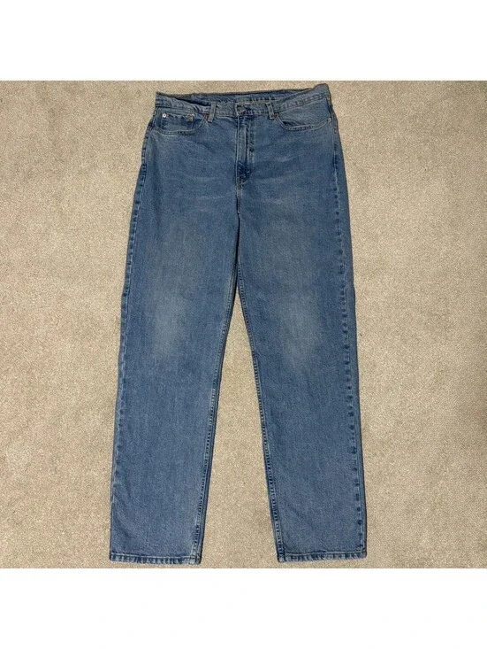 Levis 550 Mens Relaxed Fit Straight Leg Jeans 38x36 Medium Wash Blue Denim