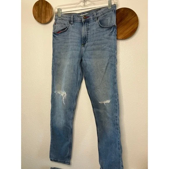 Wrangler Boys Size‎ 14 Light Wash Distressed Knees Adjustable Waist