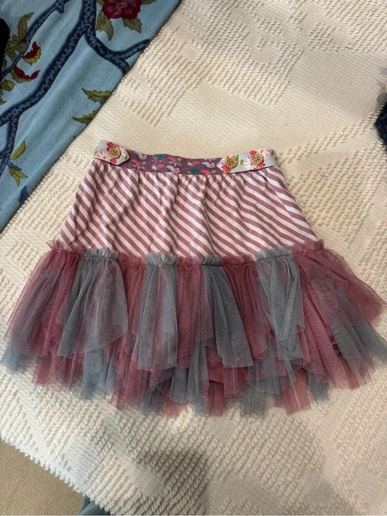 Matilda Jane Pink & Gray Layered Tulle Skirt