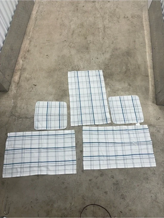 Color Connection Blue/White Plaid 100% Cotton Dishcloth Set of 5, Washable