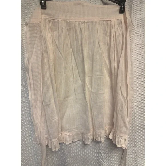 Vintage 1950 Hostess Apron Light Pink Sheer Ruffle Handmade  Retro Kitchen
