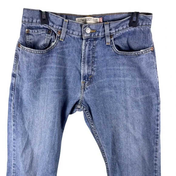Levis 527 Mens W32 L30 Low Boot Cut Jeans Blue Denim Medium Wash Y2K