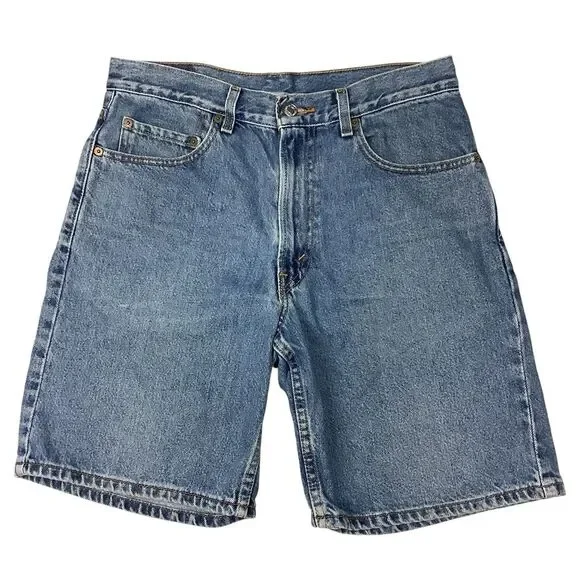 Levis 550 Blue Denim Jean Bermuda Shorts Jorts Men Women 32 8.5 Inch Inseam