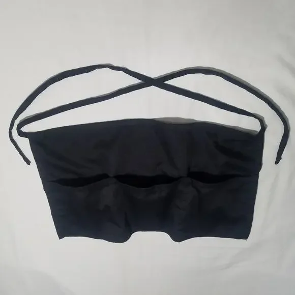 Apron Black Canvas Double Side Ties At Waist Cooking Gardening Painting Crafting