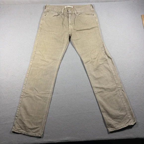 Vintage Levis 505 Jeans Mens 34x34 Beige Light Wash Straight Regular Fit Denim
