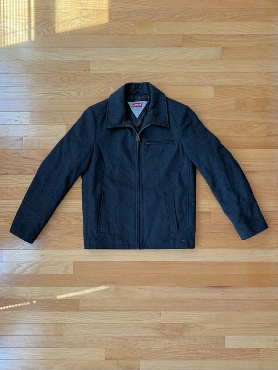 Levi’s Men’s Wool Charcoal Gray Jacket in Size Small