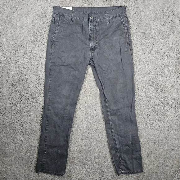 Levi Strauss Co‎ Pants Mens 34x32 Dark Gray Chino Button Closure Classic Utility