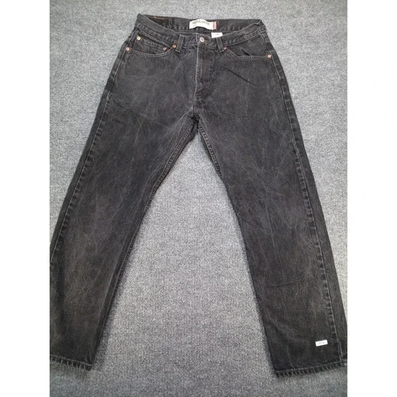 Levi's 505 Regular Fit Jeans Men's 33x30 Black Straight Leg Denim Pants