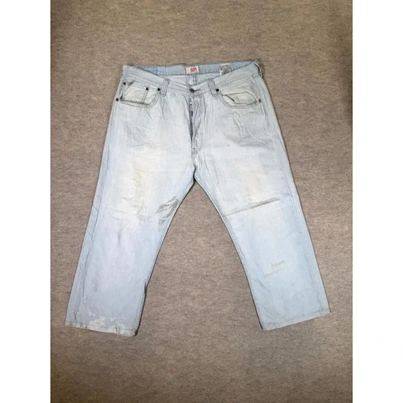 Vintage Levis 501 Original Jeans Men 38x34 Blue Denim Cotton Button Fly Straight