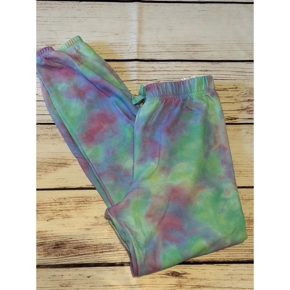 The Childrens Place Girls Tie Dye Joggers French Rose XL 14 Pink Blue Green NEW‎