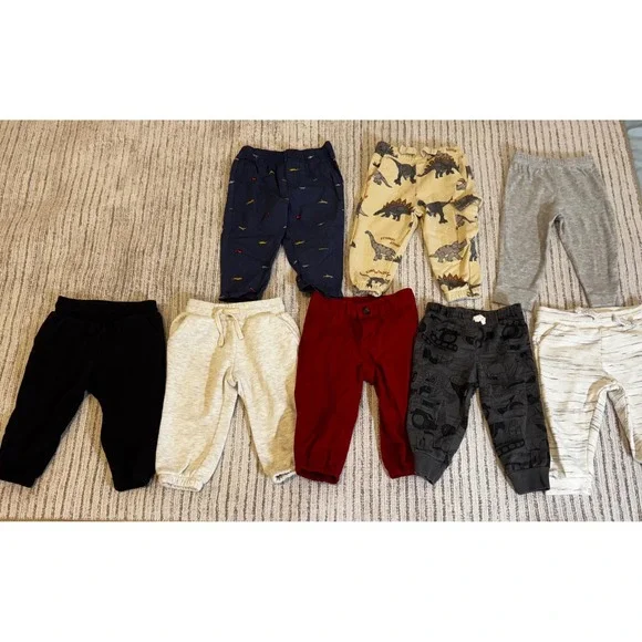8pc Baby Boy Pants Bundle 12M Carters Okie Dokie Weatherproof Garanimals Joggers