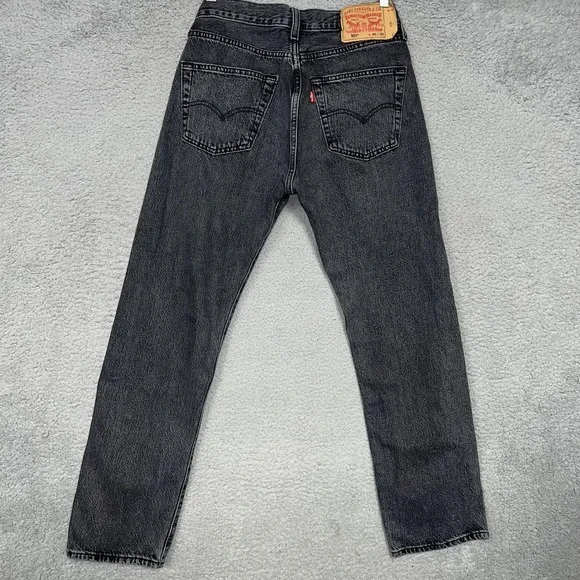 Levi's 501XX Jeans Men's 30x30 (29x28) Black Faded Denim Button Fly Straight Leg