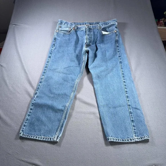 Levis 505 Mens Jeans 42x29 (38x25 Measured) Regular Fit Straight Leg Mid Rise