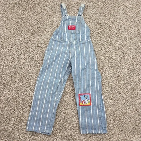 OshKosh‎ B'Gosh vintage Pinstripe Stripe toddler overalls 2T Made In USA 80s 90s