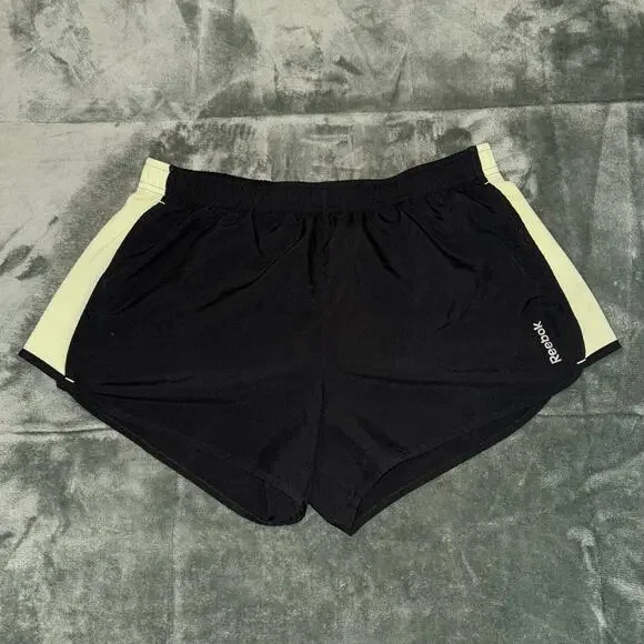 Reebok Running Shorts Black Pastel Green Girl's Size XL Activewear Casual Active