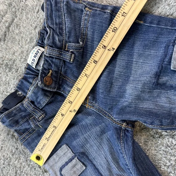 Old Navy Patched Stretch Denim Jeans 18-24M Blue Faded Distressed Style