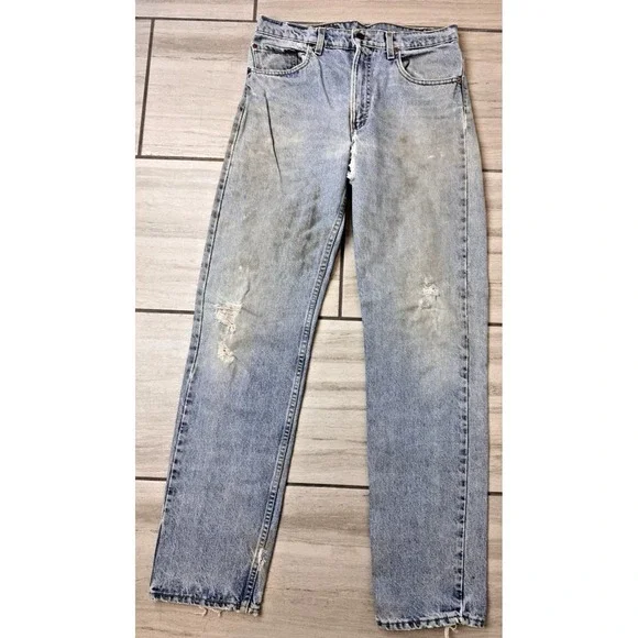 Vintage 90s Levi's 505 Regular Fit Straight Leg Jeans Men's 33x32‎ Thrashed USA