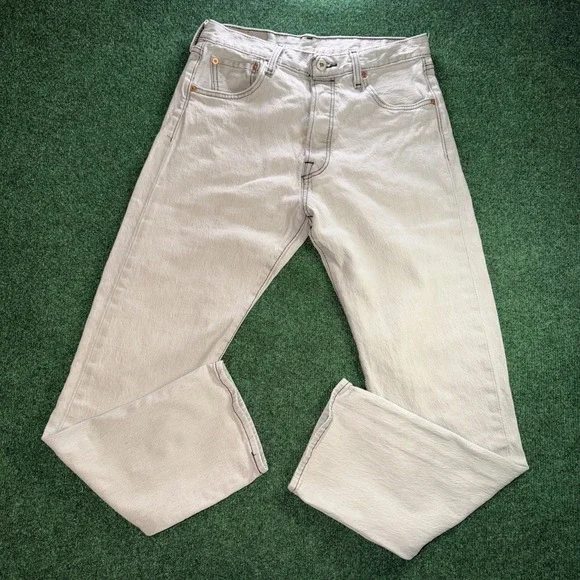 Vintage Levi's 501 '93 Button Fly Jeans Men's Size 30x30 Gray Reg Fit Grunge Y2K