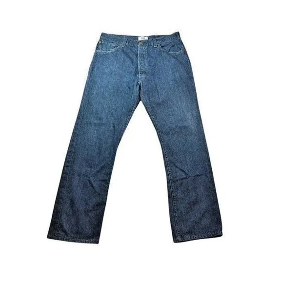 Levis Jeans Mens Size 40x32 Actual 35x31Blue Denim 501 Button Fly Straight Leg