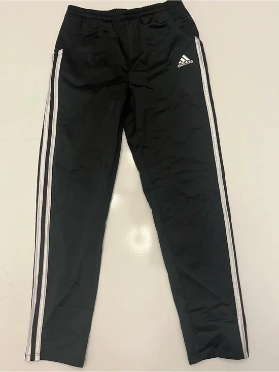 adidas Black Joggers with White Side Stripes Size 10/12