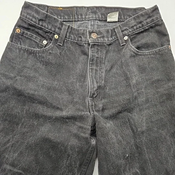 Vintage Levis 570 Jeans Mens Baggy Fit Wide Black 90s