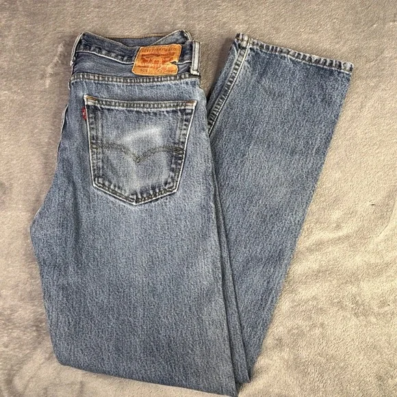 Levi's 505 Regular Fit Jeans Mens 34x34 Medium Blue Straight Leg Denim (33x33)