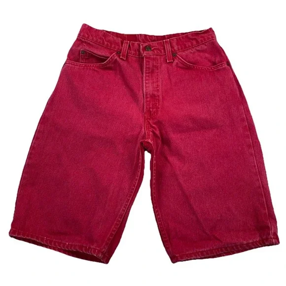 Vintage Levi's 560 Orange Tab Red Denim‎ Jean Shorts 90's (Actual 30x12) USA