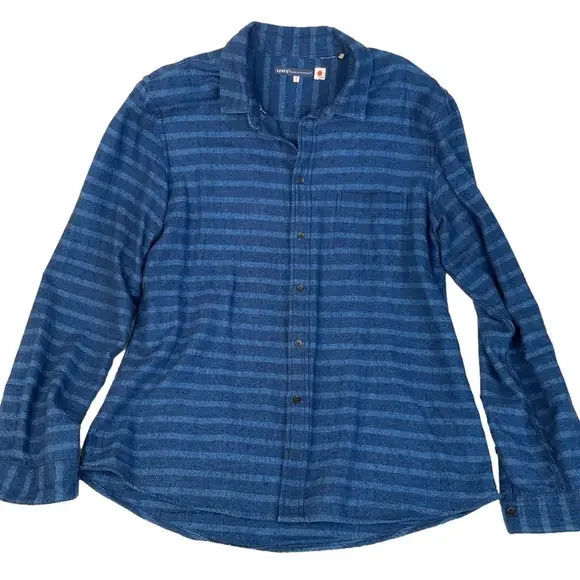Levi's Made and Crafted Indigo Striped Button Down Shirt Large