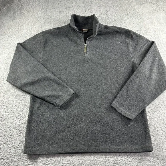 Levi's Fleece Sweater 1/4 Zip Mens‎ Large Gray Blank Basic Minimal Retro