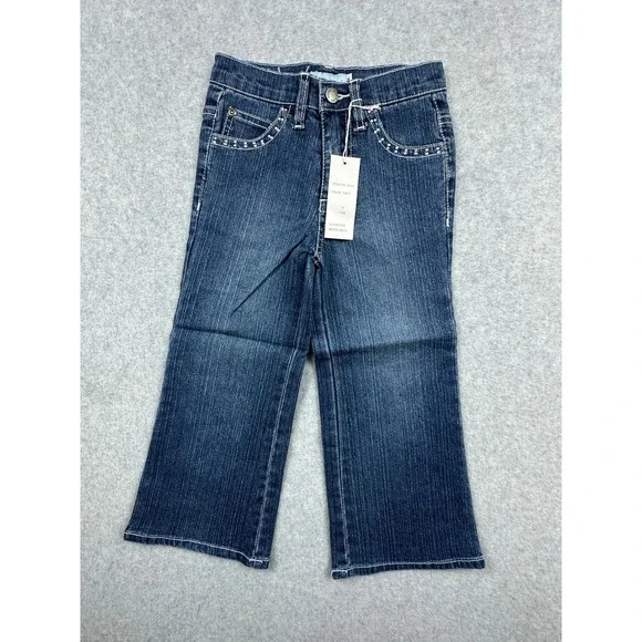 Just Kids Girls Navy Blue Flared Denim Jeans Studded Western Size 4 NWT JT-015