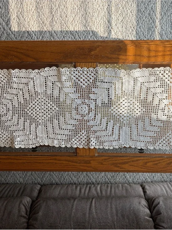 Handmade Crochet Lace Table Runner - White