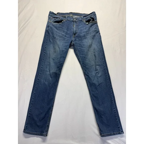 Levi's 559 Jeans Mens 36x32 Blue Medium Wash Denim Whiskered Stretch Relaxed Fit