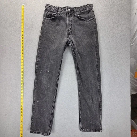 VTG Levis 505 Jeans Mens Gray Med Wash Straight‎ Denim Zip Fly USA Fits 29x29
