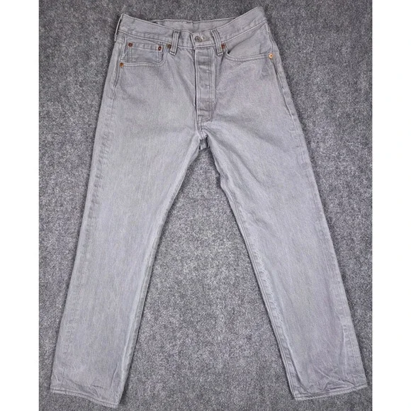 Levi's 501 Original‎ Fit Jeans Mens W32 L32 Grey Straight Leg Button Fly Denim