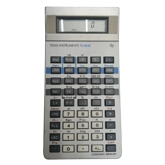 Vintage Calculator Texas Instruments ti 55 ii / Working w/ BRAND NEW Battery Inc