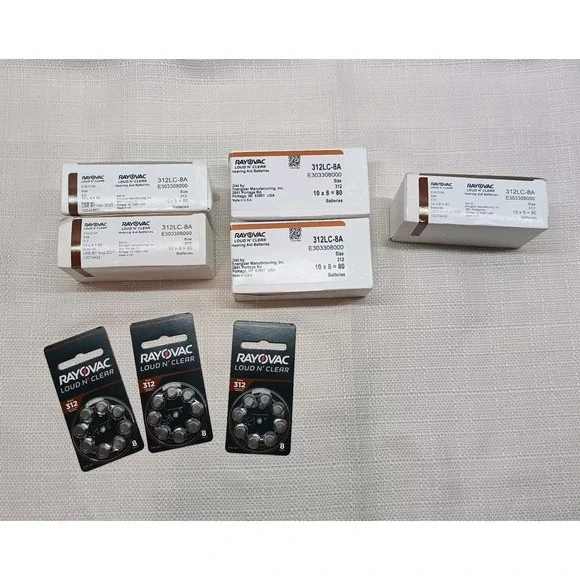 Rayovac Loud N' Clear Sz 312 Hearing Aid Batteries 53 Packs Of 8 Total 424‎