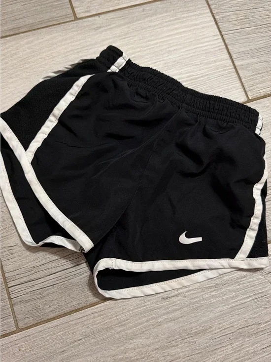 Nike Black Shorts with White Trim and Swoosh