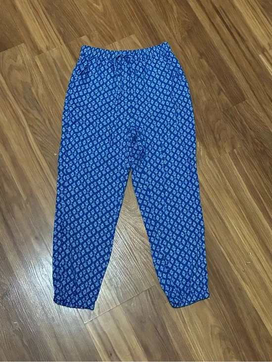 H&M Blue Printed Elastic Waist Pants