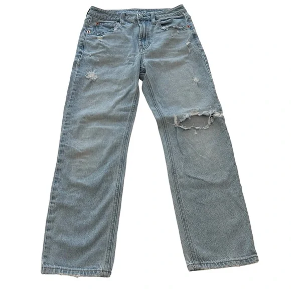 GAPTeen Girlfriend High Rise Distressed Light Blue Jeans Girls Size 10