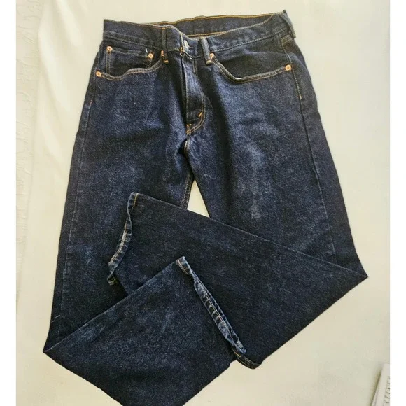 Levis‎ 505 Regular Fit Straight Leg Dark Wash Denim Blue Jeans Mens 34x32 nwot