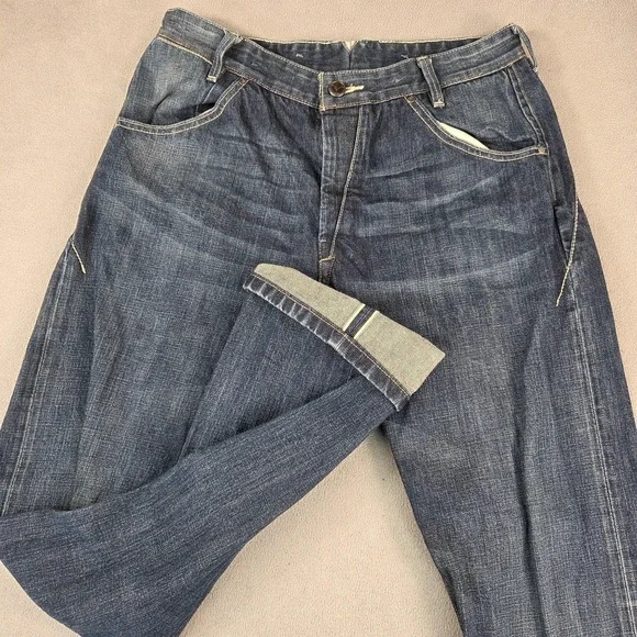 Levi's Jeans Mens Blue Denim Selvedge‎ Straight Leg Two Horse Fits 30x34 Altered
