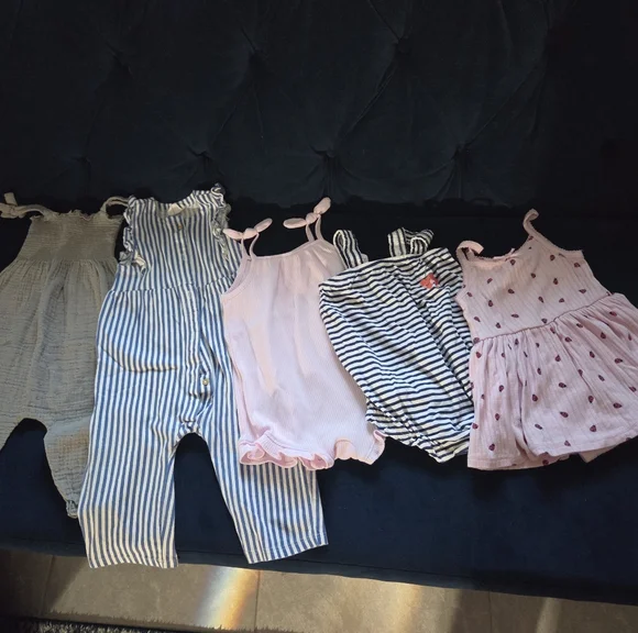Kids Jumpsuits & Rompers Set - Blue, Pink, White