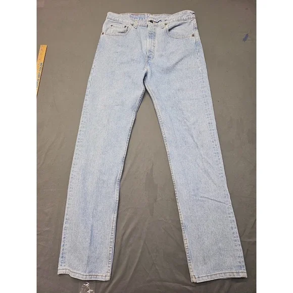 Levi's 505 Mens Jeans 34x32 (33x32) Straight Leg  Light Wash