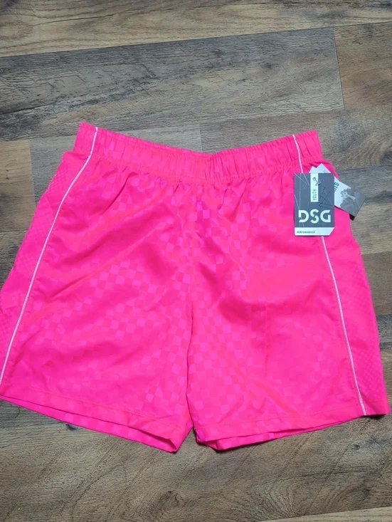 DSG Bright Pink Athletic Shorts with Contrast Piping