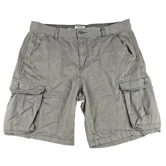 Levis‎ Signature 36 Gray Cargo Shorts Cotton Classic Outdoor Preppy Grunge y2k