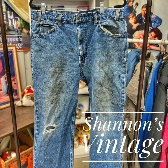 Levi’s orange tag VNTG paper tag destroyed and grunged sz 34 jeans A8