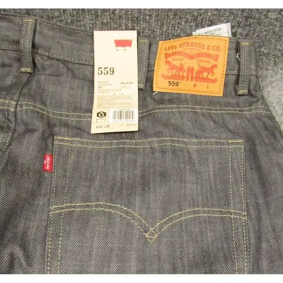 Levis 559 Jeans Mens 44x35 Blue Reaxed Fit Straight Leg‎ Dark Wash Denim